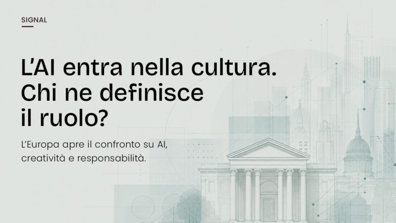 L'AI entra nella cultura. Chi ne definisce il ruolo?